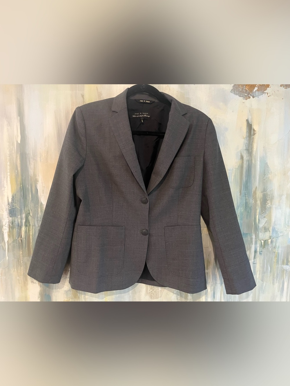 Rag & Bone Gray Tailored Blazer Size Small